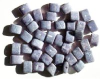 25 8x11mm Montana Blue Marble Lustre Tablet Pillow Beads